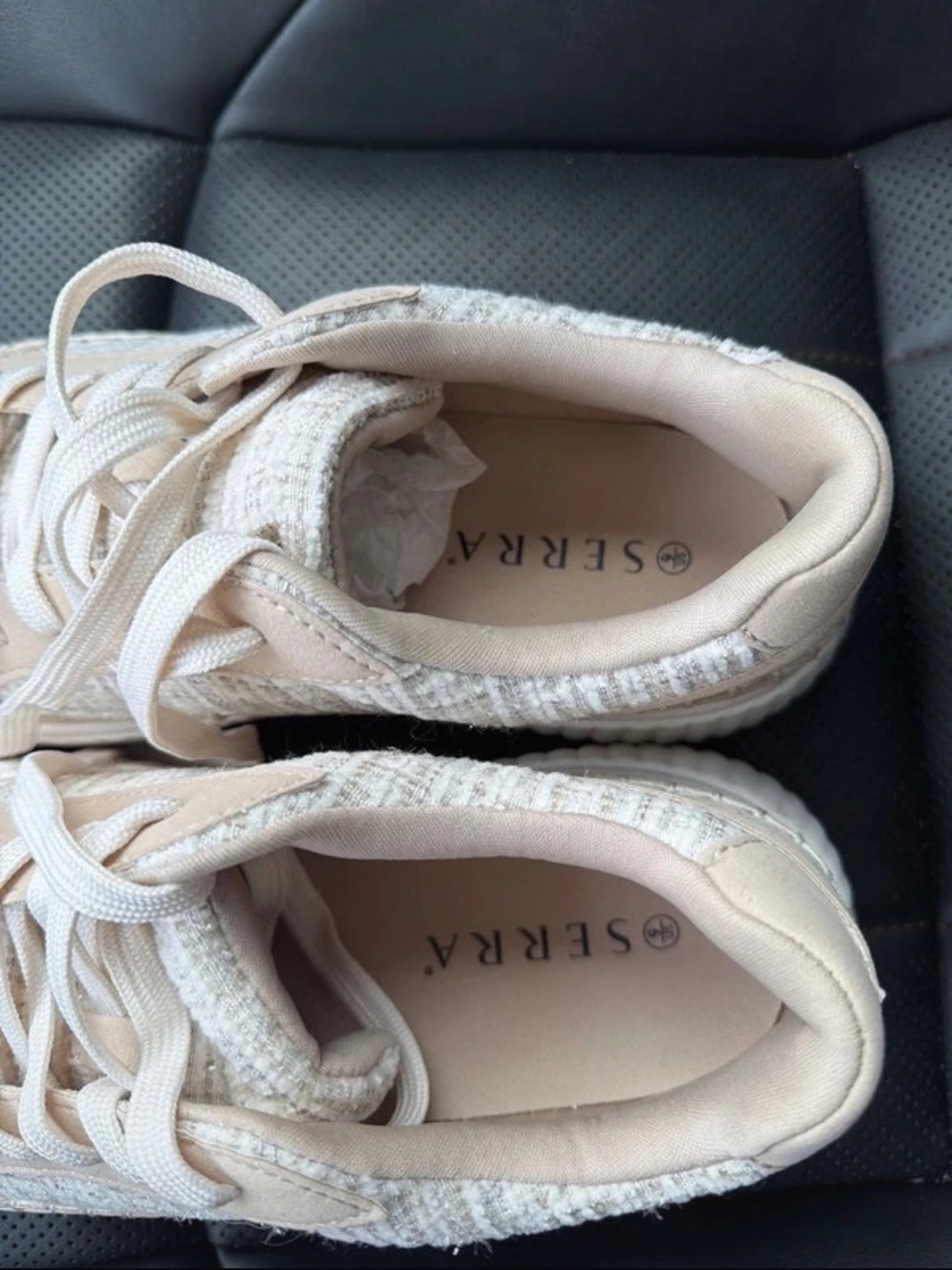 SERRA Women’s Casual Beige Knit Platform Sneakers size 9 - Picture 3 of 7